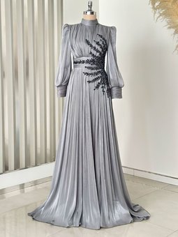 Antrasit Astoria Abiye Elbise