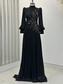 Gold Astoria Abiye Elbise Siyah