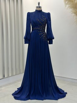 Lacivert Astoria Abiye Elbise