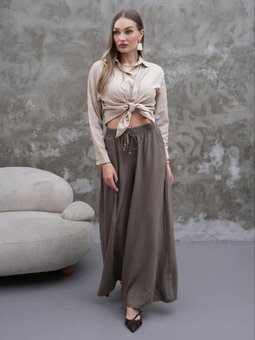 Gri Modal Kumaş Pantolon Etek