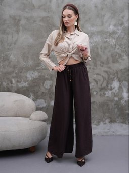 Kahverengi Modal Kumaş Pantolon Etek