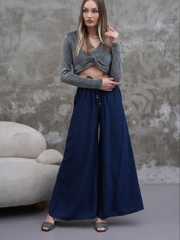 Mavi Modal Kumaş Pantolon Etek