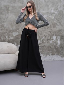 Siyah Modal Kumaş Pantolon Etek