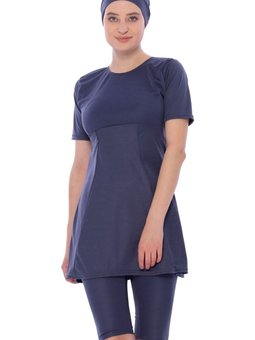 Antrasit Büyük Beden Boneli Yarım Kol Mayo