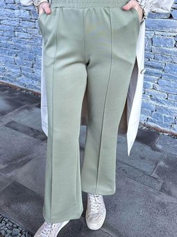 Haki Bol Paça Çımalı Scuba Pantolon