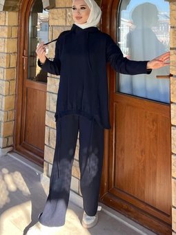 Lacivert Fitilli Kapsonlu İkili Takım