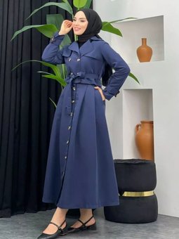 Lacivert İkili Trenç Etekli Takım