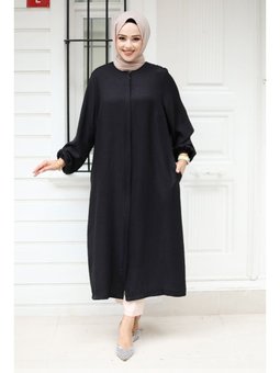 Fermuarlı Siyah Kap