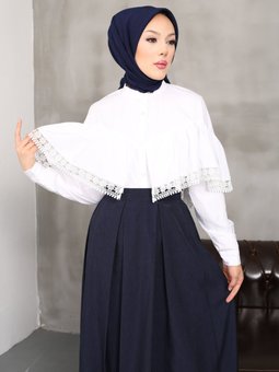 Dantelli Beyaz Gömlek