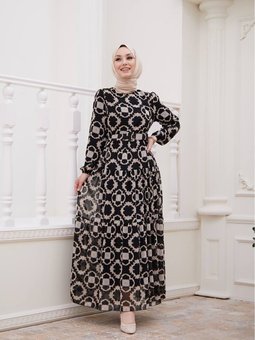 Siyah Kemerli Elbise