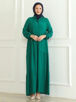 Zenane Elbise Zümrüt Yesili