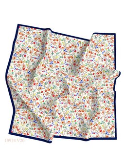 Çiçek Desen Liverno Sciarpa Seri Viscon Askısı İle Birlikte Lacivert Eşarp