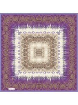 Desenli Kesik Elyaf Seri Eeşarp Askısı İle Birlikte Mor Krem