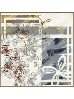 Desenli Korea Crape Seri 120x120 Cm Krem Gri