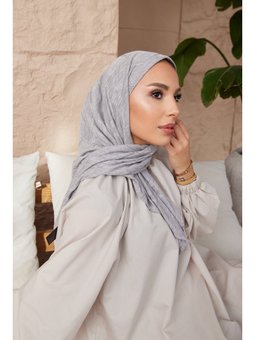 Logo Desen Impluse Seri Askısı İle Birlikte Gri Eşarp