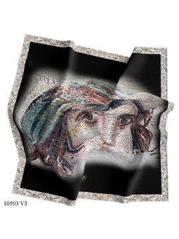 Zeugma Desen Gold Seri Twill Askısı İle Birlikte 90x90 Cm Siyah Eşarp