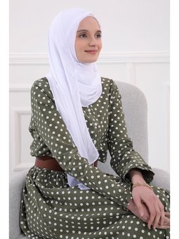 Klasik Tasarım Pratik Şifon Beyaz Şal,ps