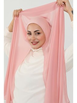 Penye İç Boneli Pratik Şifon Pudra Şal,ps
