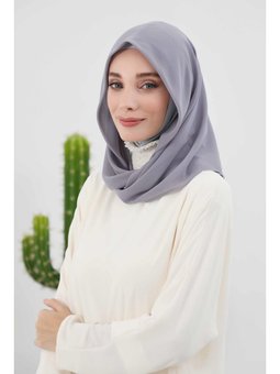 Penye İç Boneli Şifon Gri Şal,ps