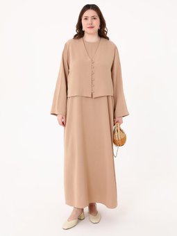 Aerobin & Camel Gömlek Elbise Büyük Beden İkili Takım
