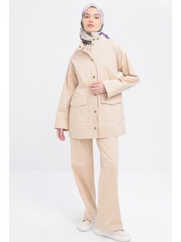 Büyük Cepli Hakim Yaka Ceket Bej