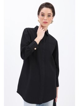 Cepli Gömlek Tunik Siyah