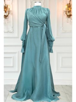 Efruz Petrol Abiye Elbise