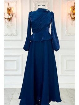 Gaye Lacivert Abiye Elbise
