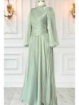 Nergis Abiye Elbise Mint