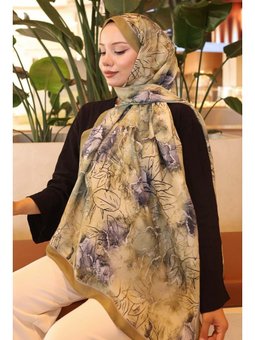 Desenli Şal Yağ Yeşili