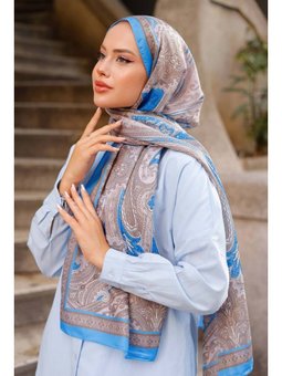 Etnik Desenli Pamuk Şal Bebe Mavisi