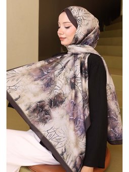 Haki Desenli Şal Siyah