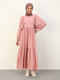 Aerobin Balon Kol Gul Kurusu Elbise