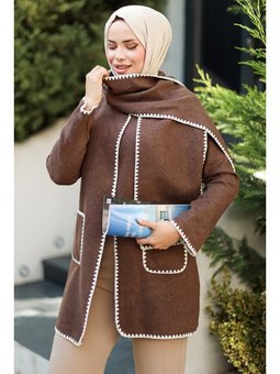 Sarel Atkılı Kaşe Kahve Ceket