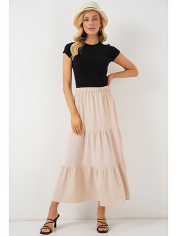 Ayrobin Uzun Bej Etek
