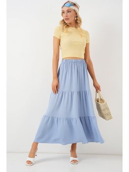 Ayrobin Uzun Mavi Etek
