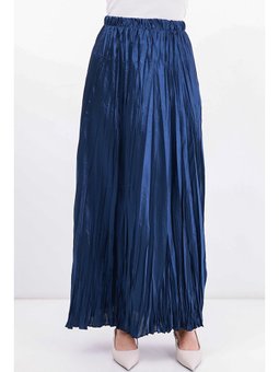 Uzun Kırışık D.lacivert Etek