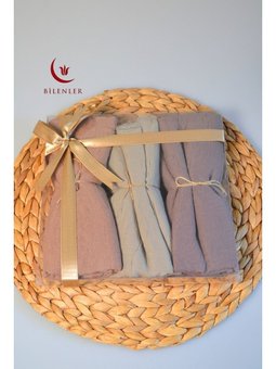 Bambu Kraş Şal – 75x210 Cm | Nefes Alabilir, Terletmez, Tok Duruşlu Mevsimlik Kumaş (3'lü Kutu)