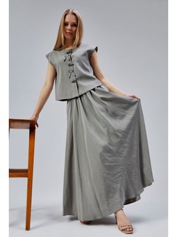 Salaş Kesim Modal Dokuma Açık Haki Etek