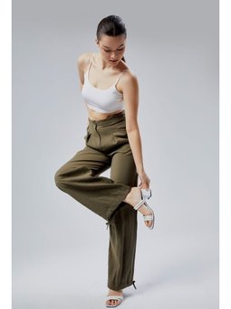 Salaş Kesim Modal Dokuma Haki Pantolon