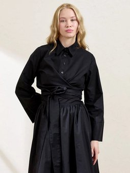 Bağlamalı Siyah Gömlek