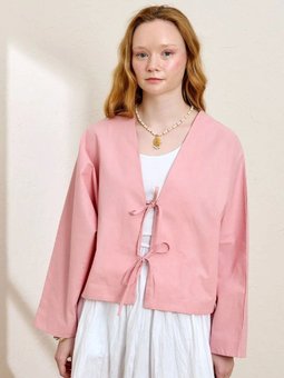 Fiyonklu Pembe Ceket