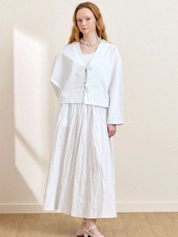 Kraşlı Balon Beyaz Etek