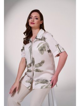 Büyük Beden Empirme Kolda Ve Yaka Da Taş İşleme Detaylı Haki Gömlek