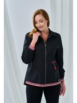 Büyük Beden Fermuar Detaylı Kanguru Cepli Siyah Ceket