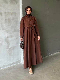 Alime Tericoton Elbise Kahve