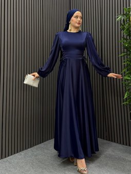 Lacivert Mira Abiye Elbise