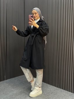 Siyah Belinay Trençkot