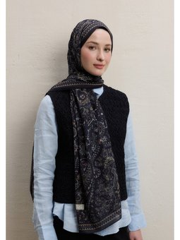 Emerald Desen Lacivert Şal