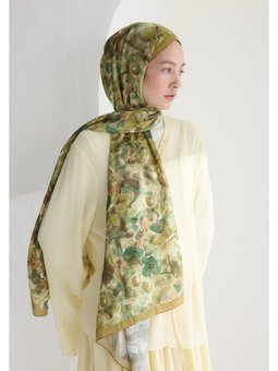 Hıbıscus Beauty Floş Viskon Hardal Şal
